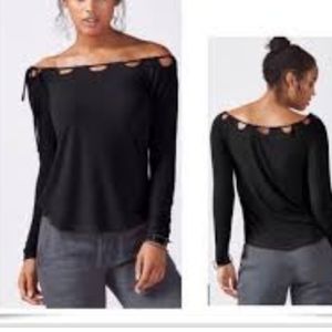 Fabletics scoop tie neck top